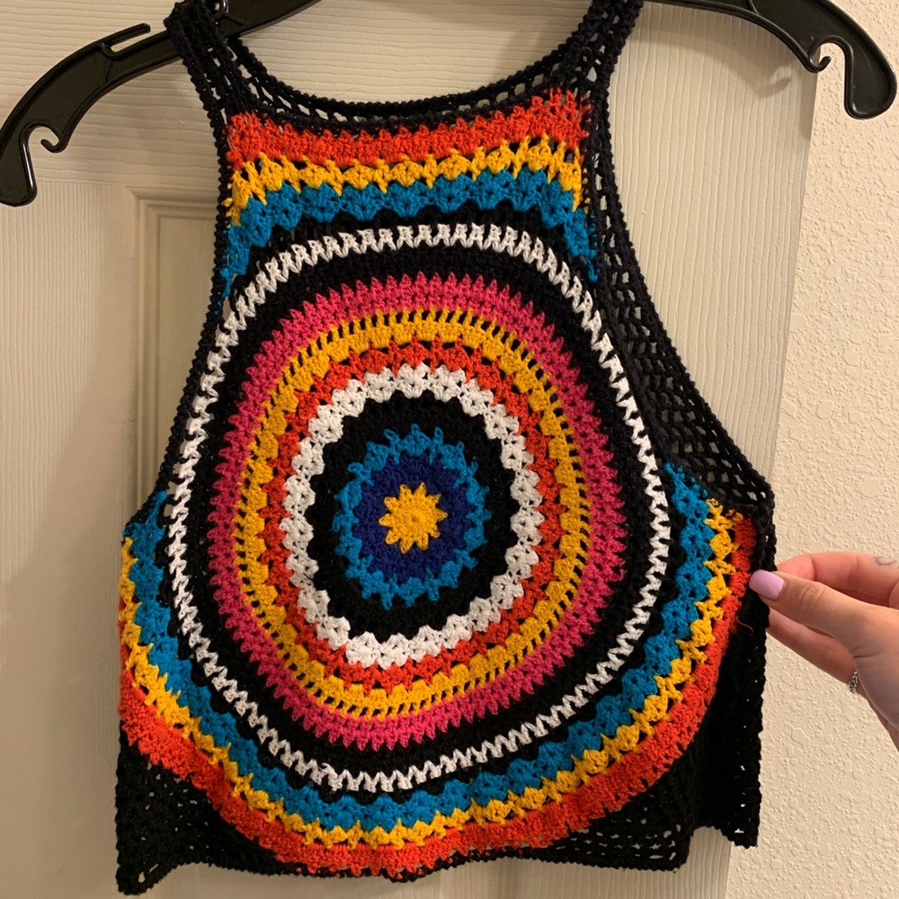 H&M Crotchet Rainbow Top